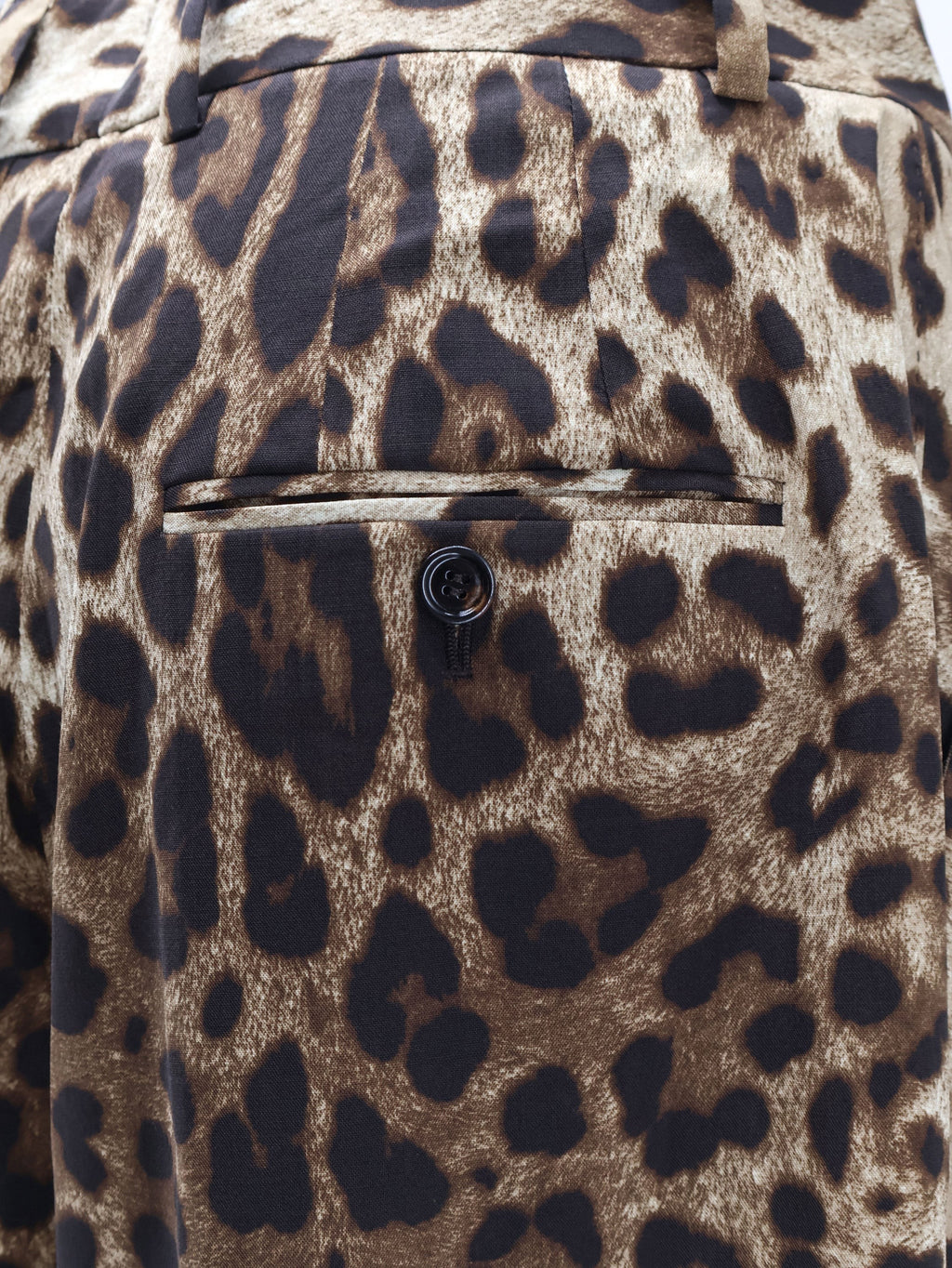 Stretch wool trousers with animal print 3