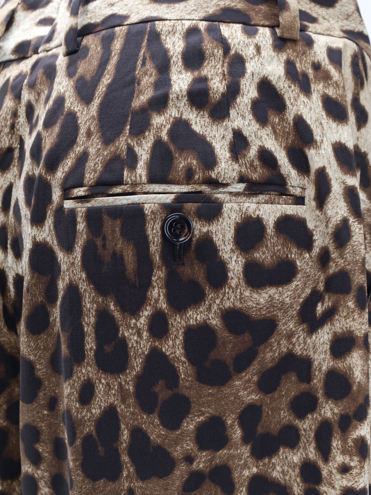 Stretch wool trousers with animal print 3