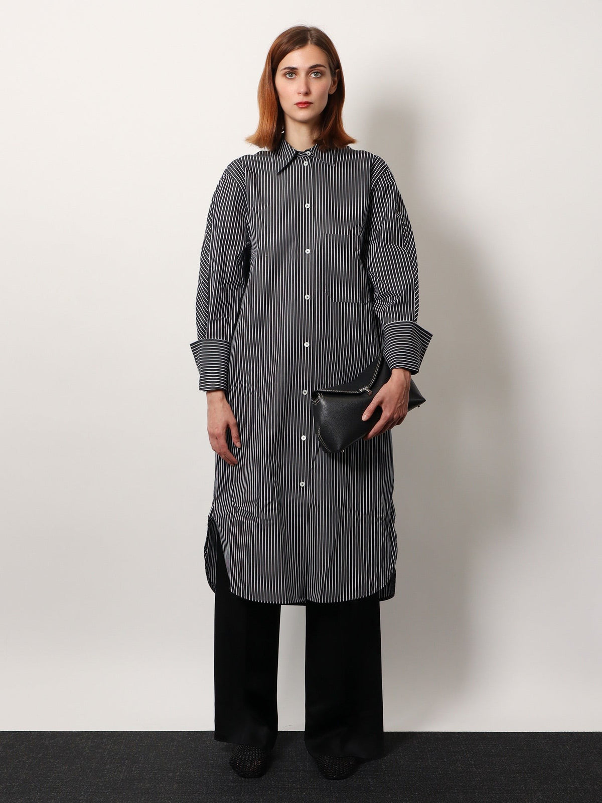 Striped Kimono-Sleeve Shirtdress 2
