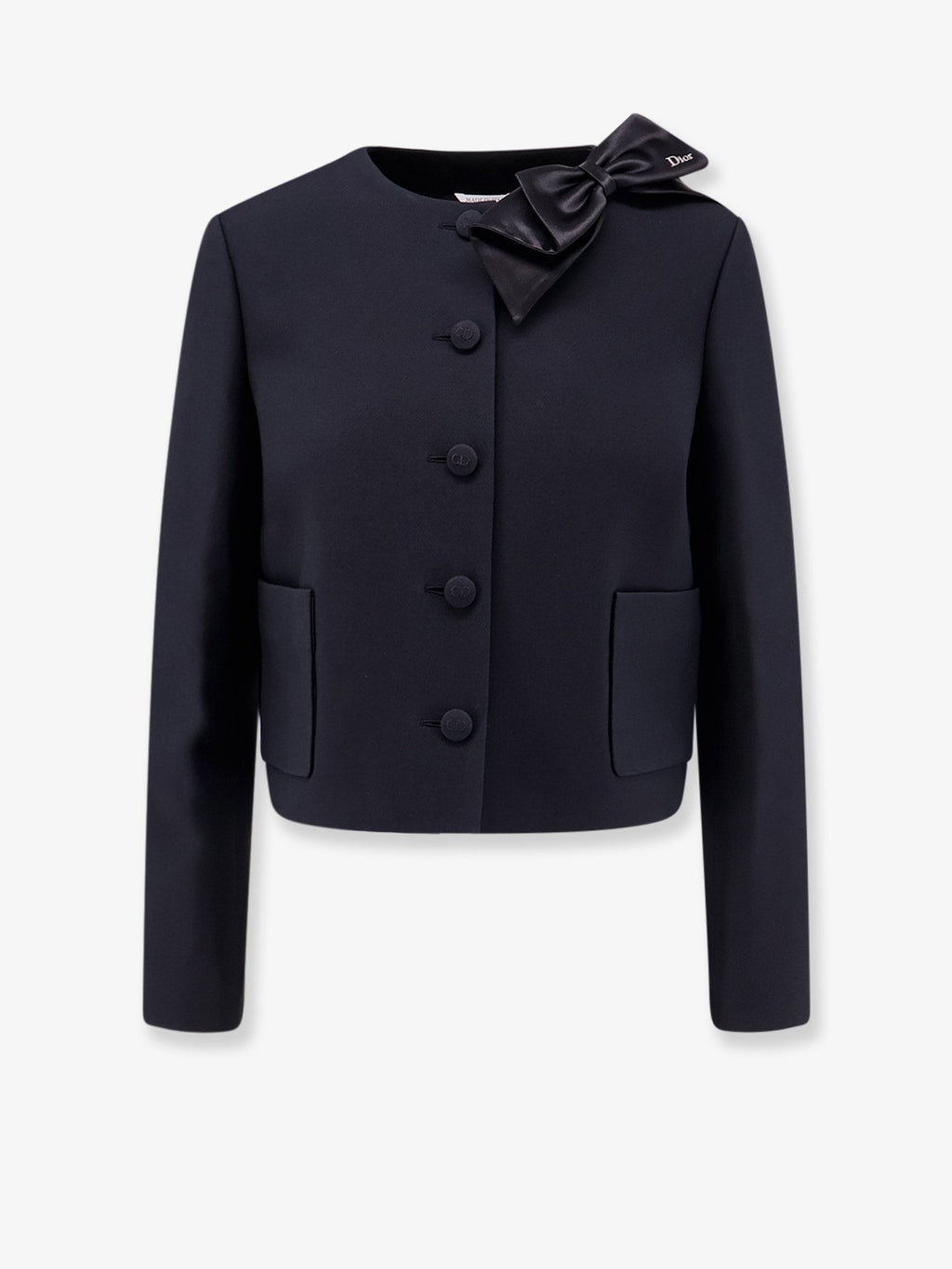 Structured wool and silk tailored blazer