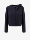 Structured wool and silk tailored blazer