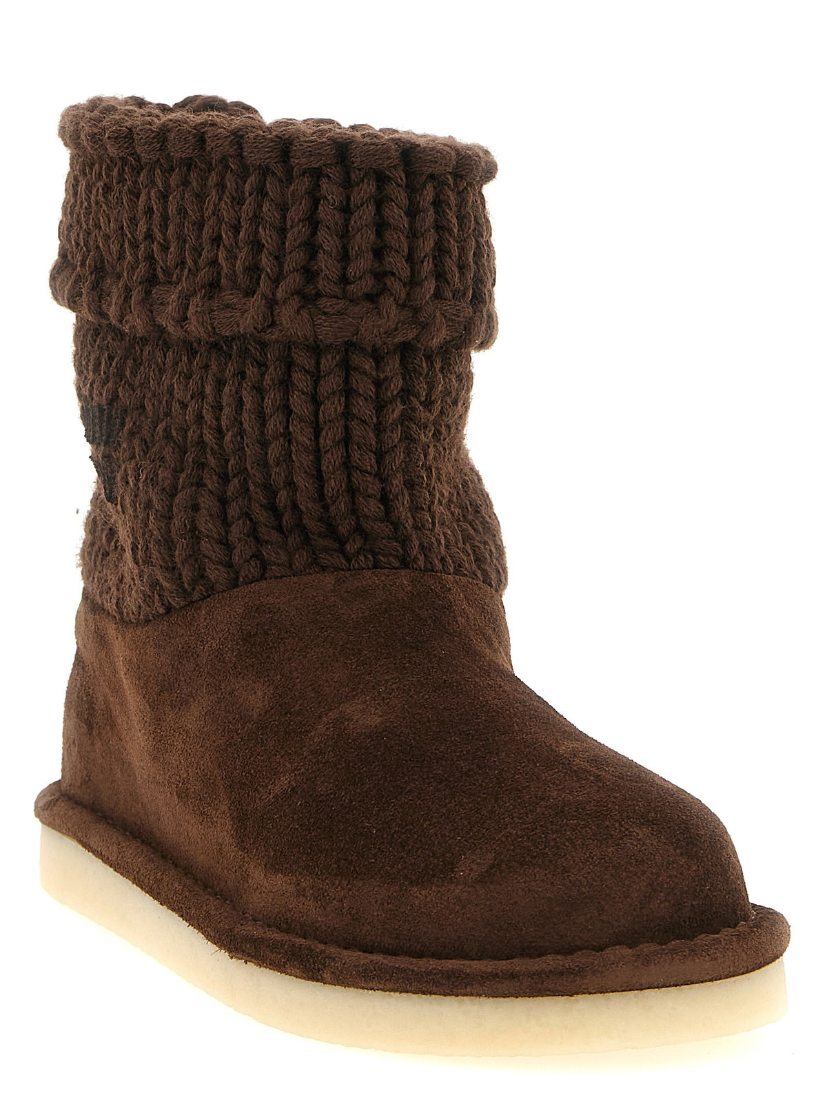 Suede and knit ankle boots 2