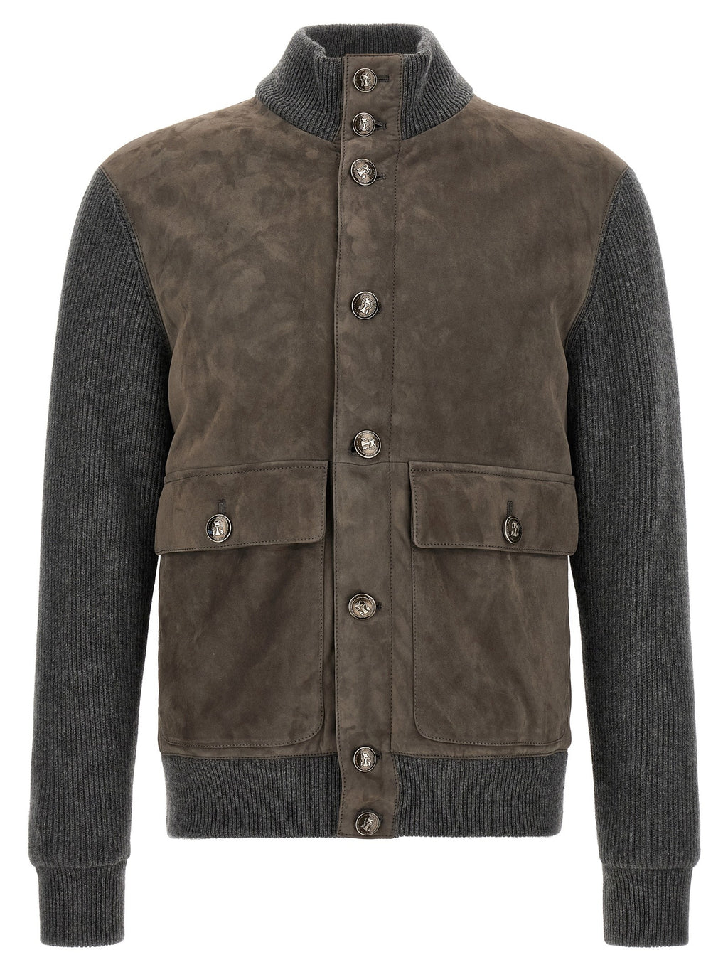 Suede and wool jacket