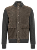 Suede and wool jacket