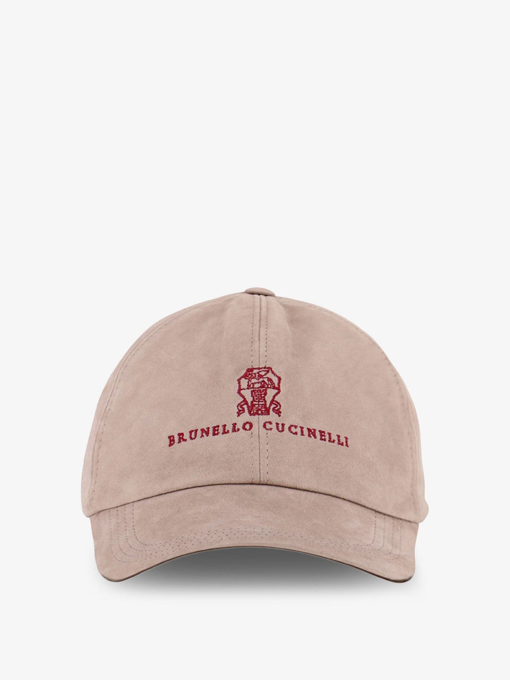 Suede hat with embroidered logo on the front