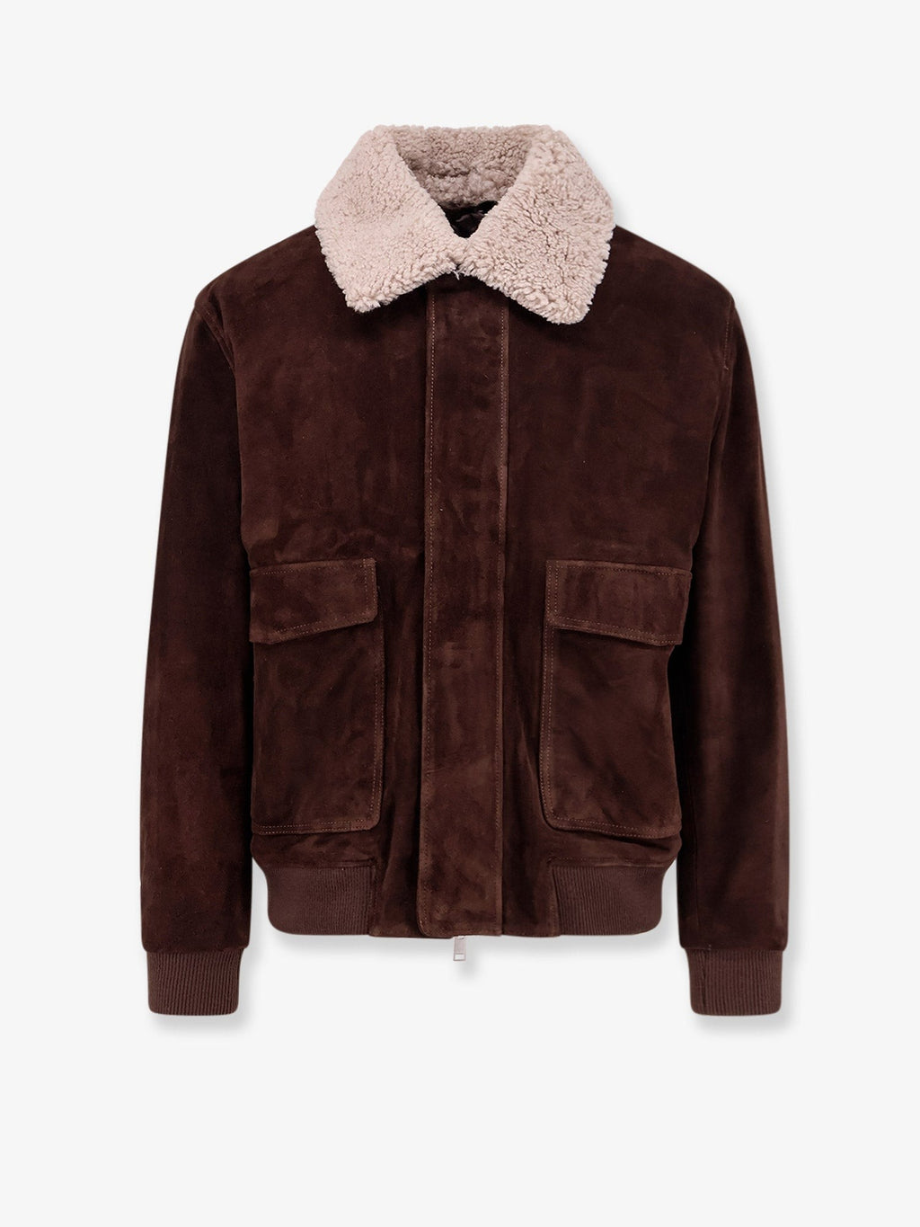 Suede Jacket with fur collar