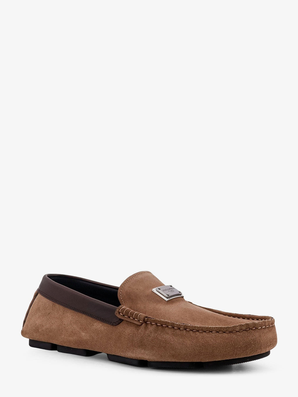 Suede loafer with leather inserts 2
