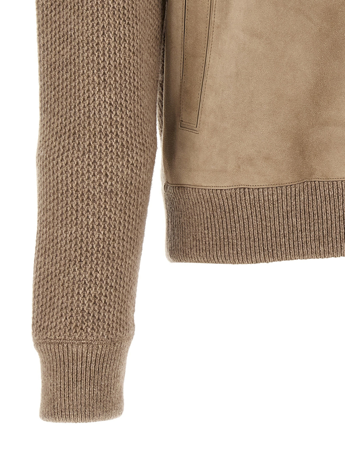Suede panel cardigan 4