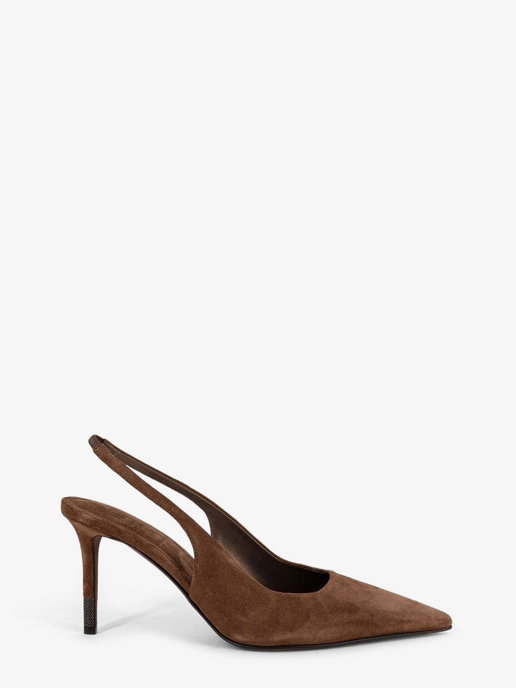 Suede pumps with Monili detail on the heel