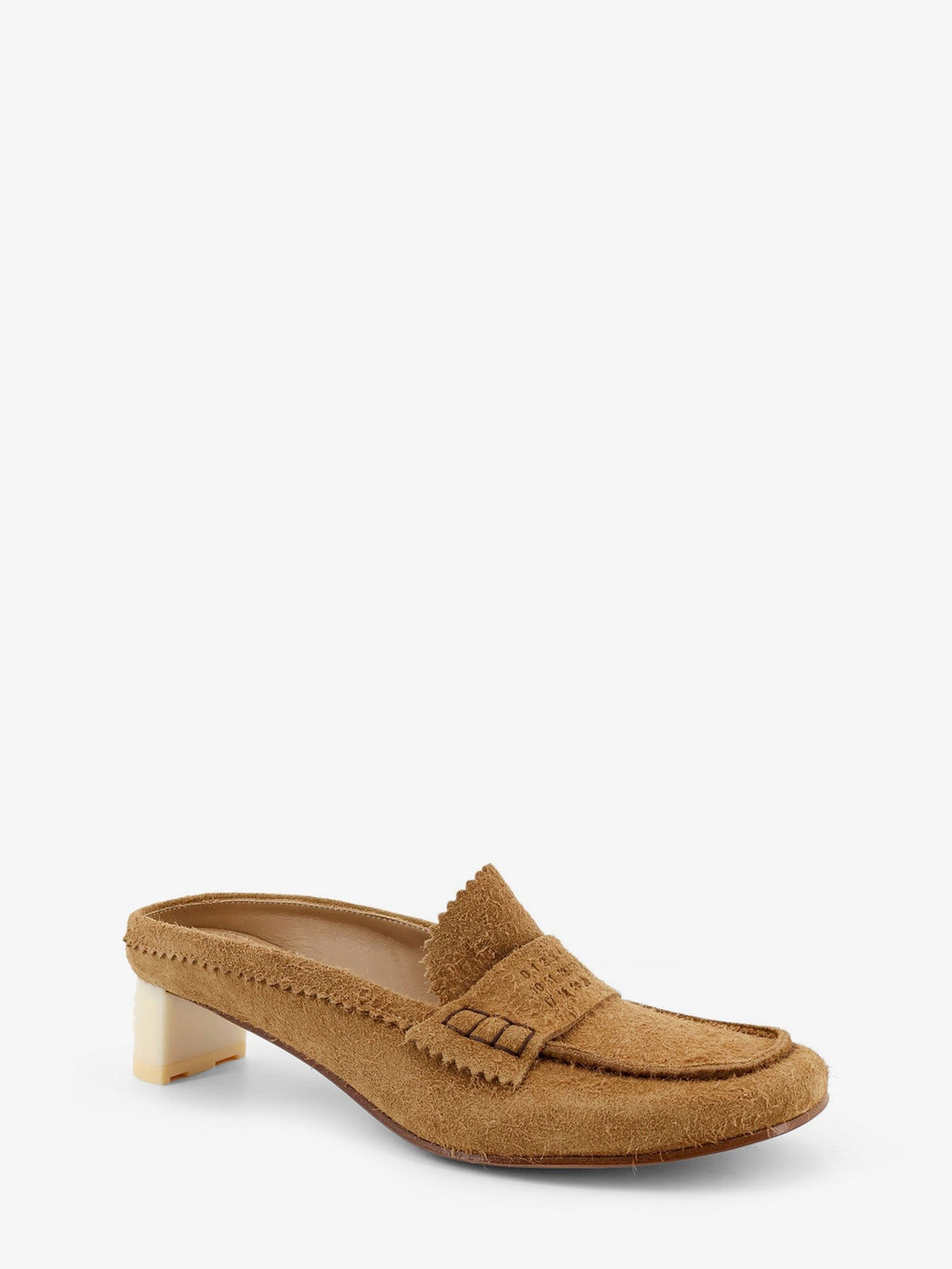 Suede sandals with iconic engraved logo 2