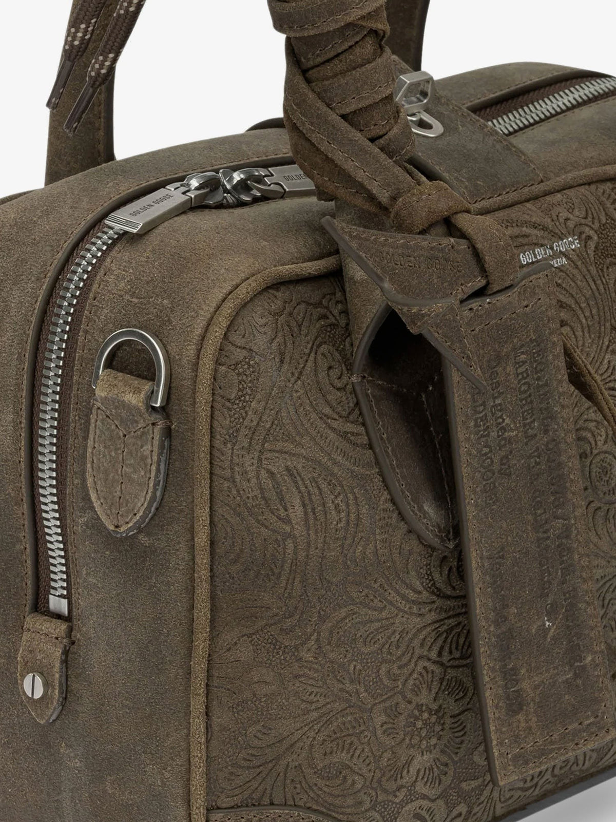 Suede Vita Bag crossbody bag with floral motif 4