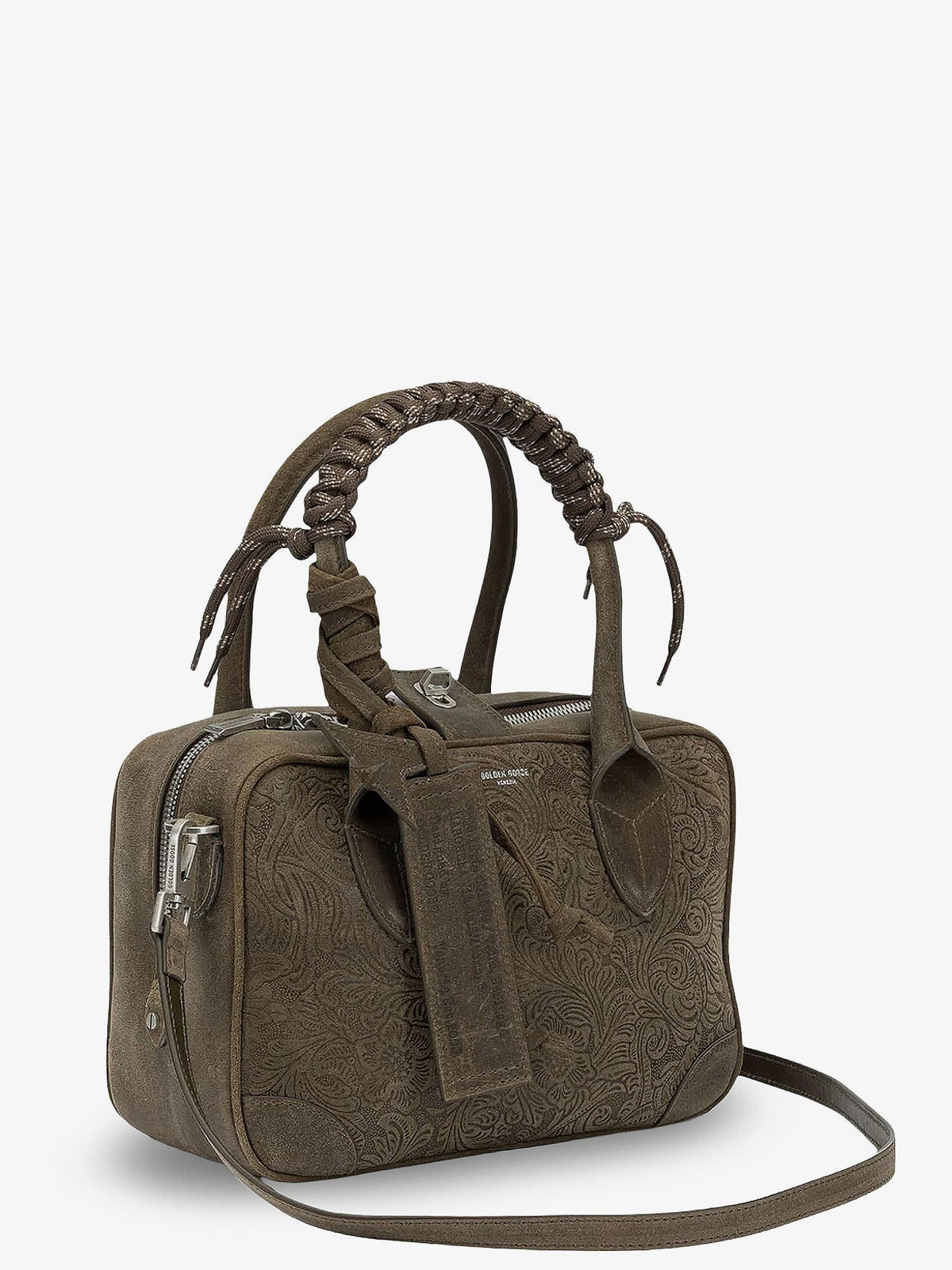 Suede Vita Bag crossbody bag with floral motif 3