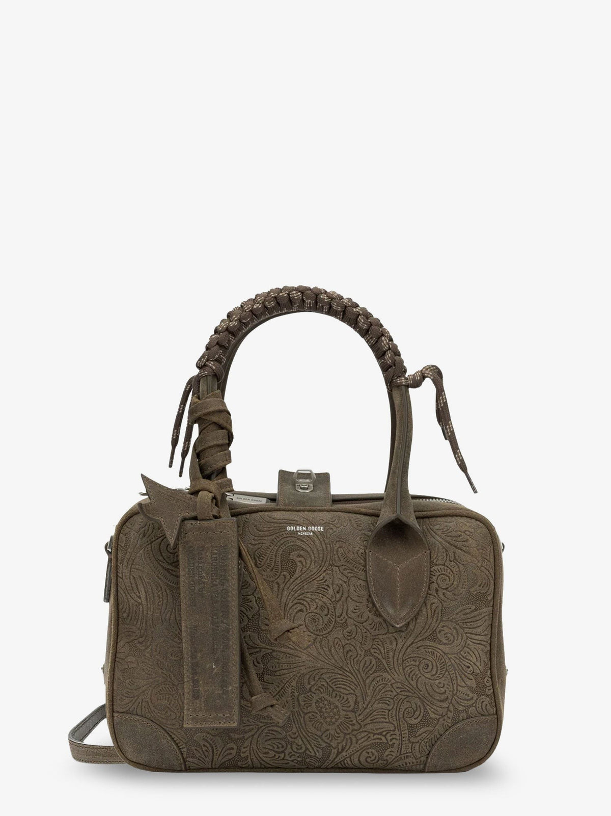 Suede Vita Bag crossbody bag with floral motif