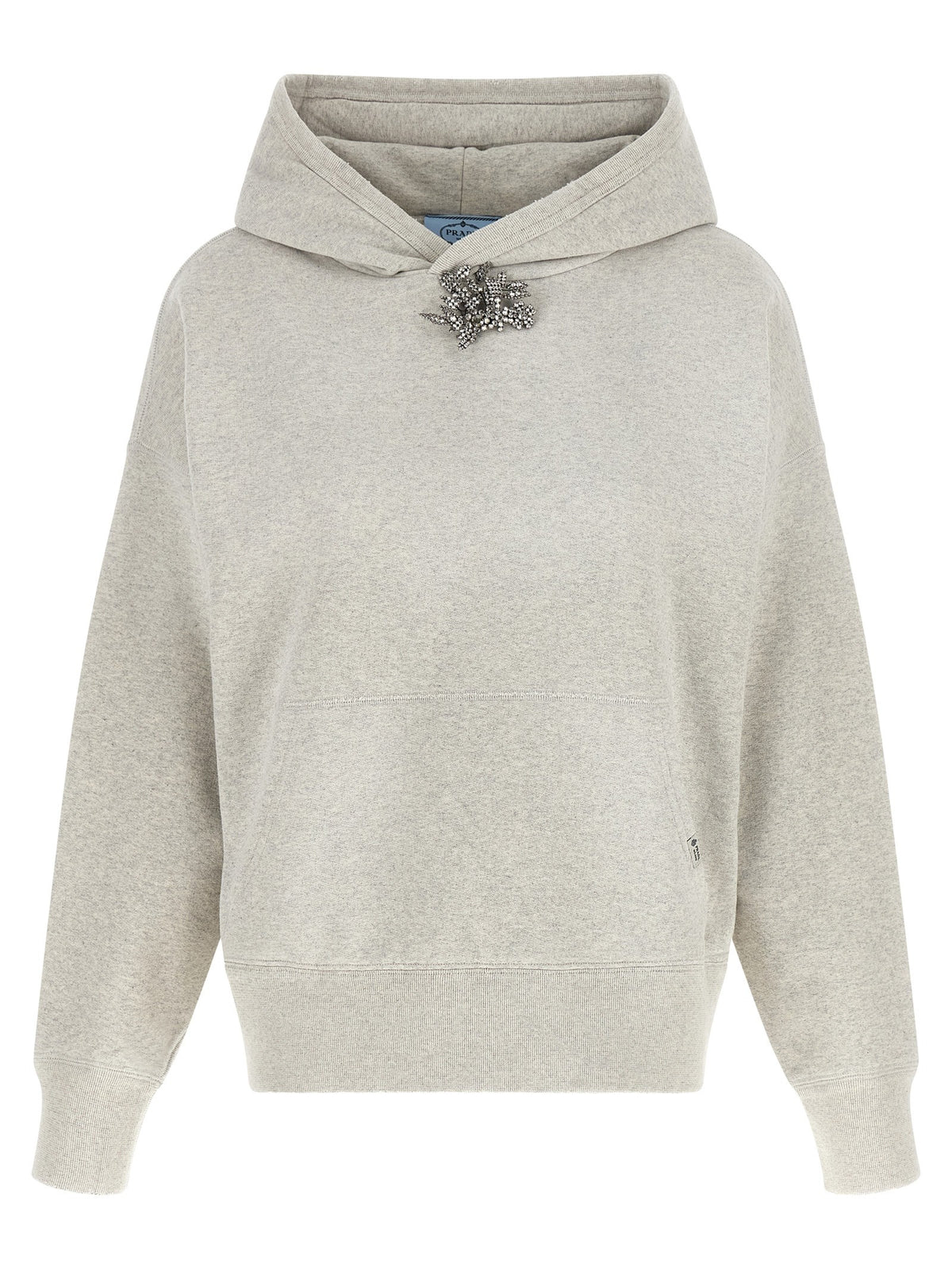 Sweatshirt with jewel pin