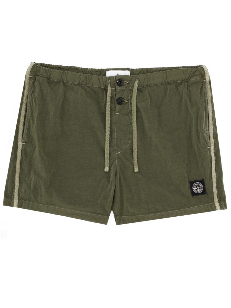 SWIMSUIT WITH LOGO PATCH