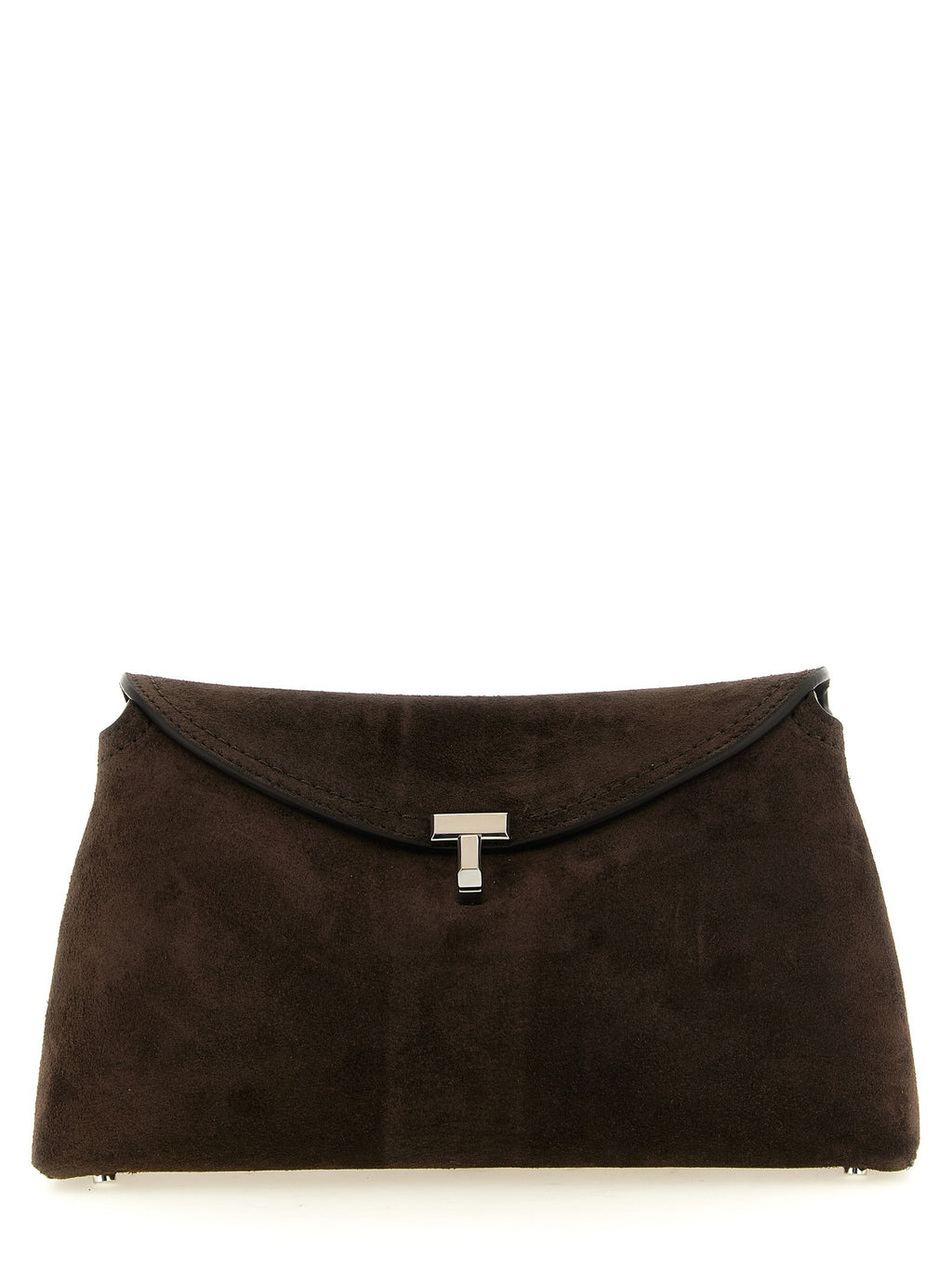 Suede T-Lock clutch