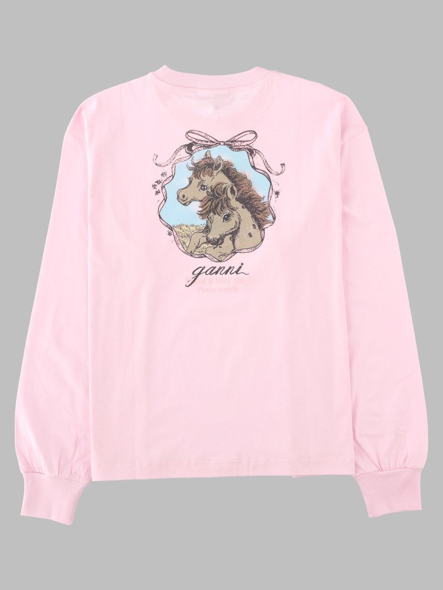 T-Shirt A Manica Lunga Con Logo e Stampa 2
