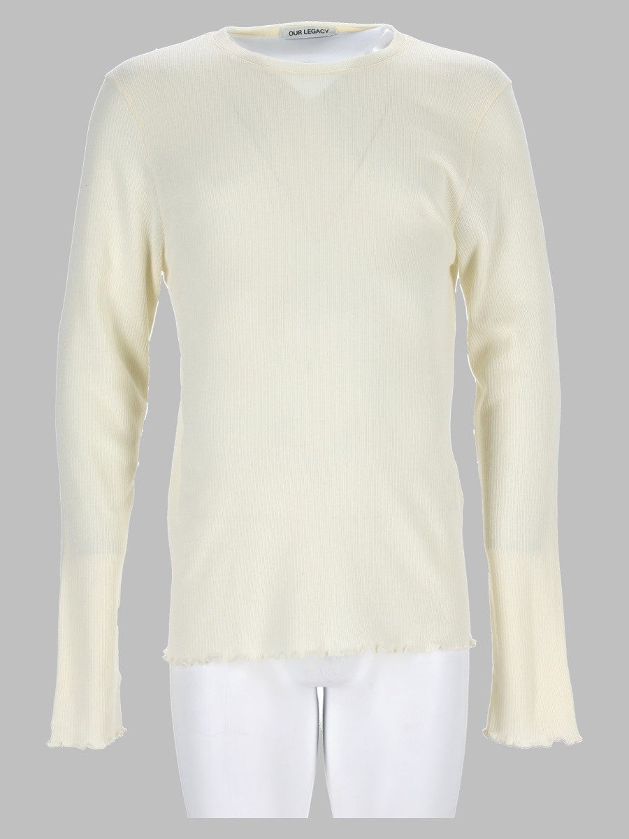 T-Shirt A Manicia Lunga In Misto Cotone