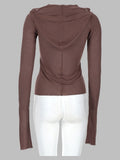 T-SHIRT "CROPPED HOODED RIB LS T" 2