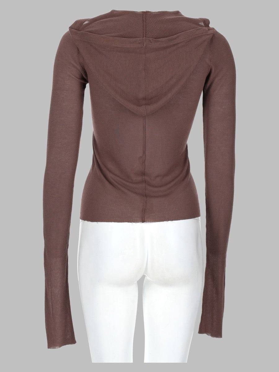 T-SHIRT "CROPPED HOODED RIB LS T" 2