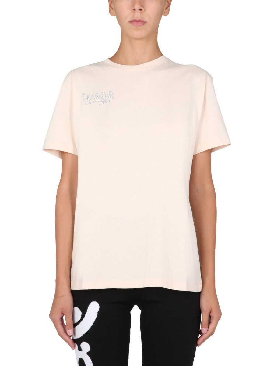 T-SHIRT WITH CRYSTAL LOGO