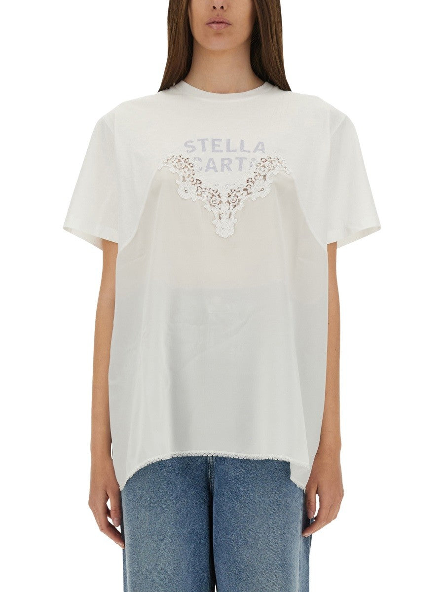 T-SHIRT WITH LACE INSERT