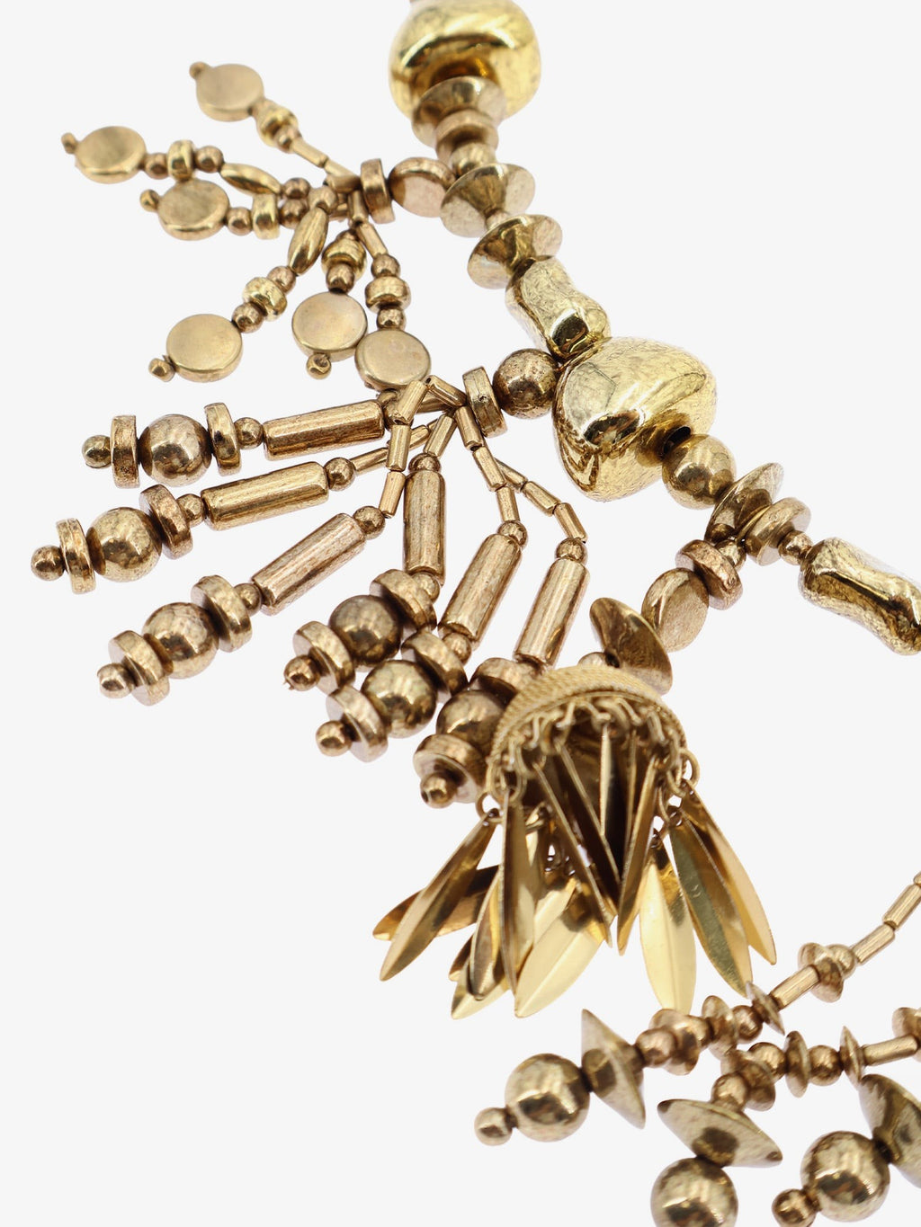 Tassel Pendant brass and resin necklace 3