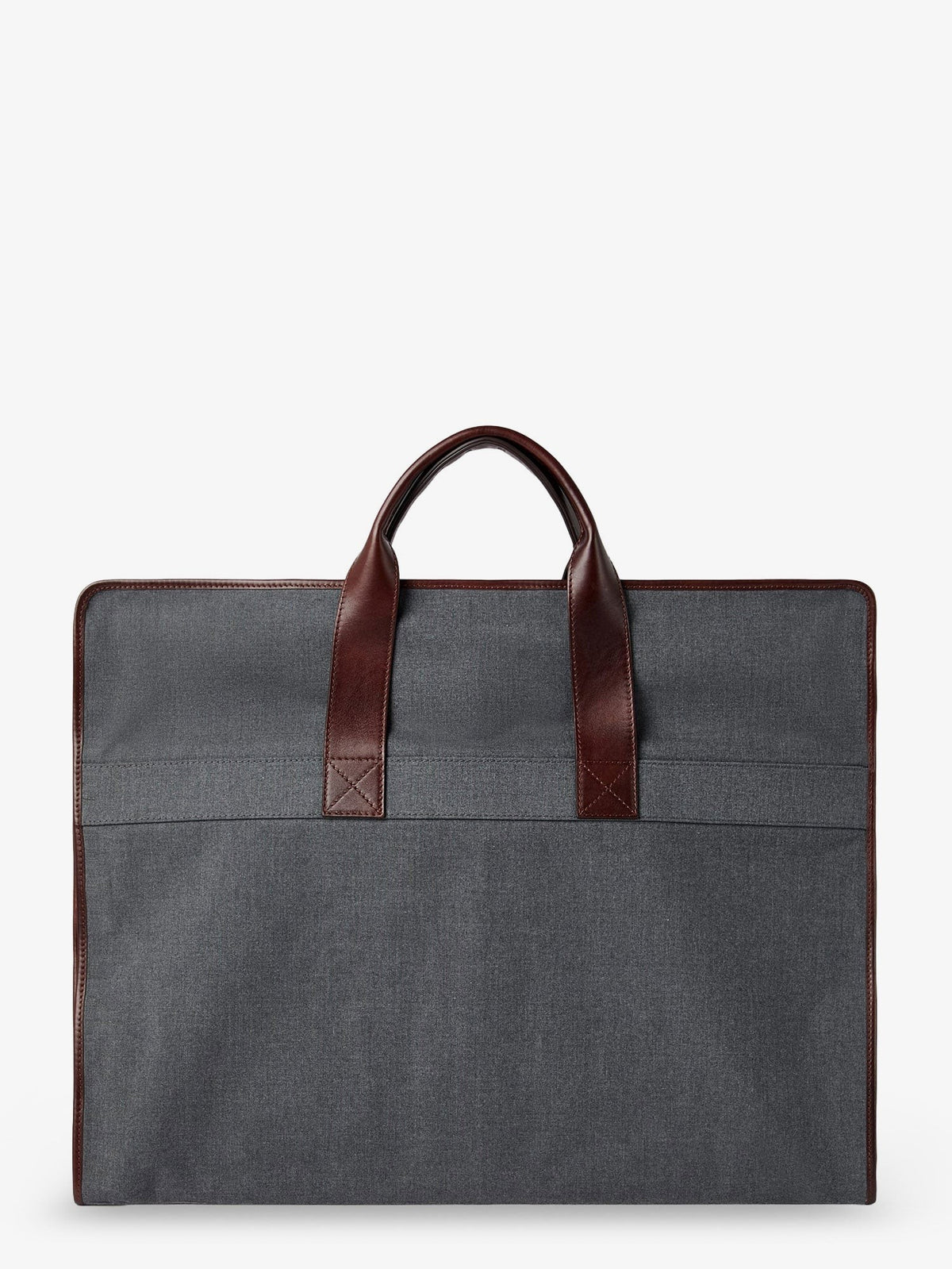 Technical fabric and leather garment bag 2