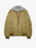 Technical fabric bomber with hood