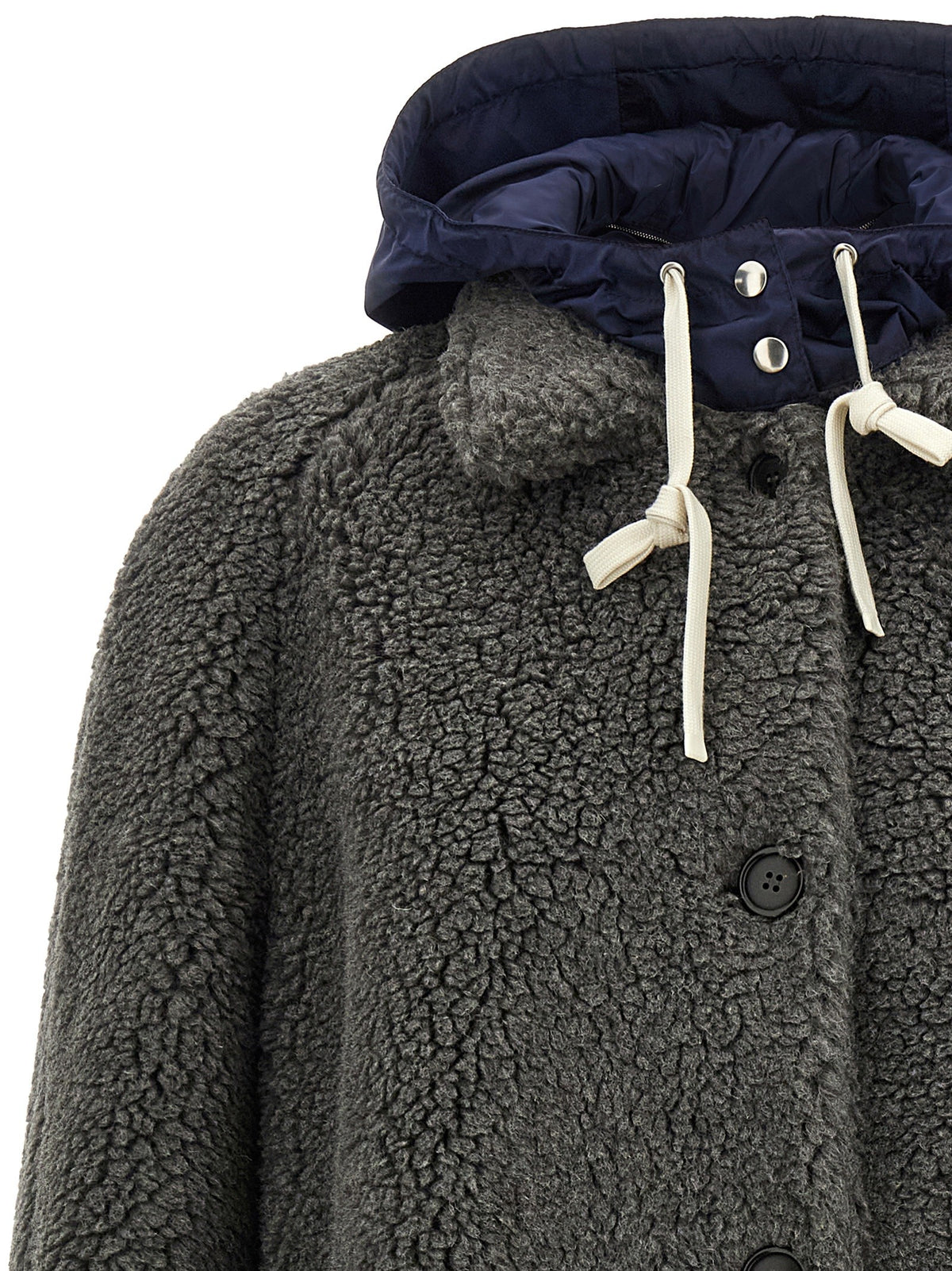 Teddy Nylon Hooded Coat 4