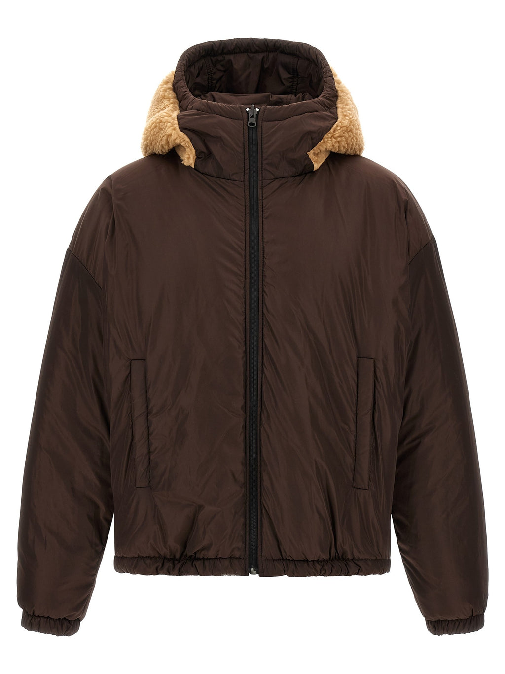 Teddy reversible jacket with logo patch 2