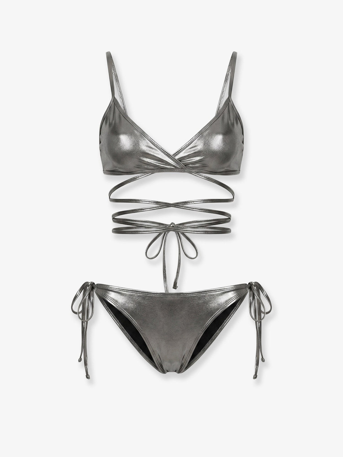 The Attico Il Primo Bagno lycra bikini with a metallic effect
