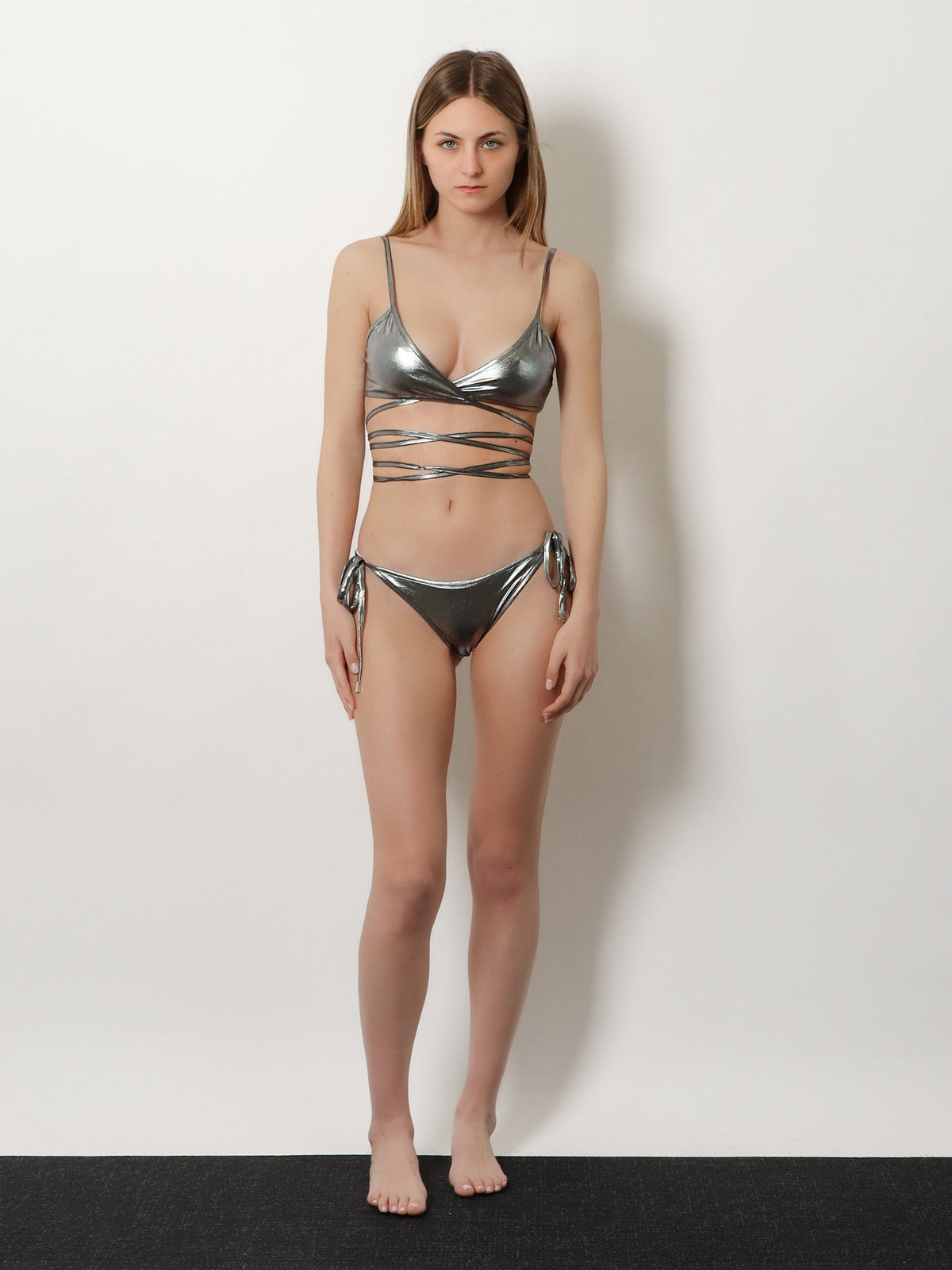 The Attico Il Primo Bagno lycra bikini with a metallic effect 2