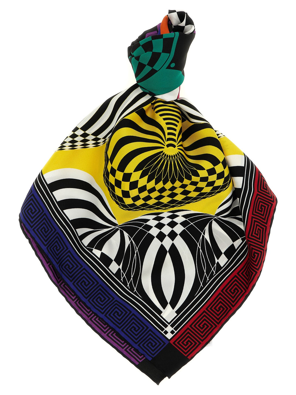 'Theatre' print silk scarf