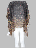 TOP PONCHO CON STAMPA