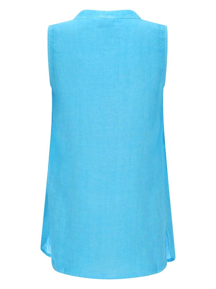 TOP SMANICATO A CAMICIA