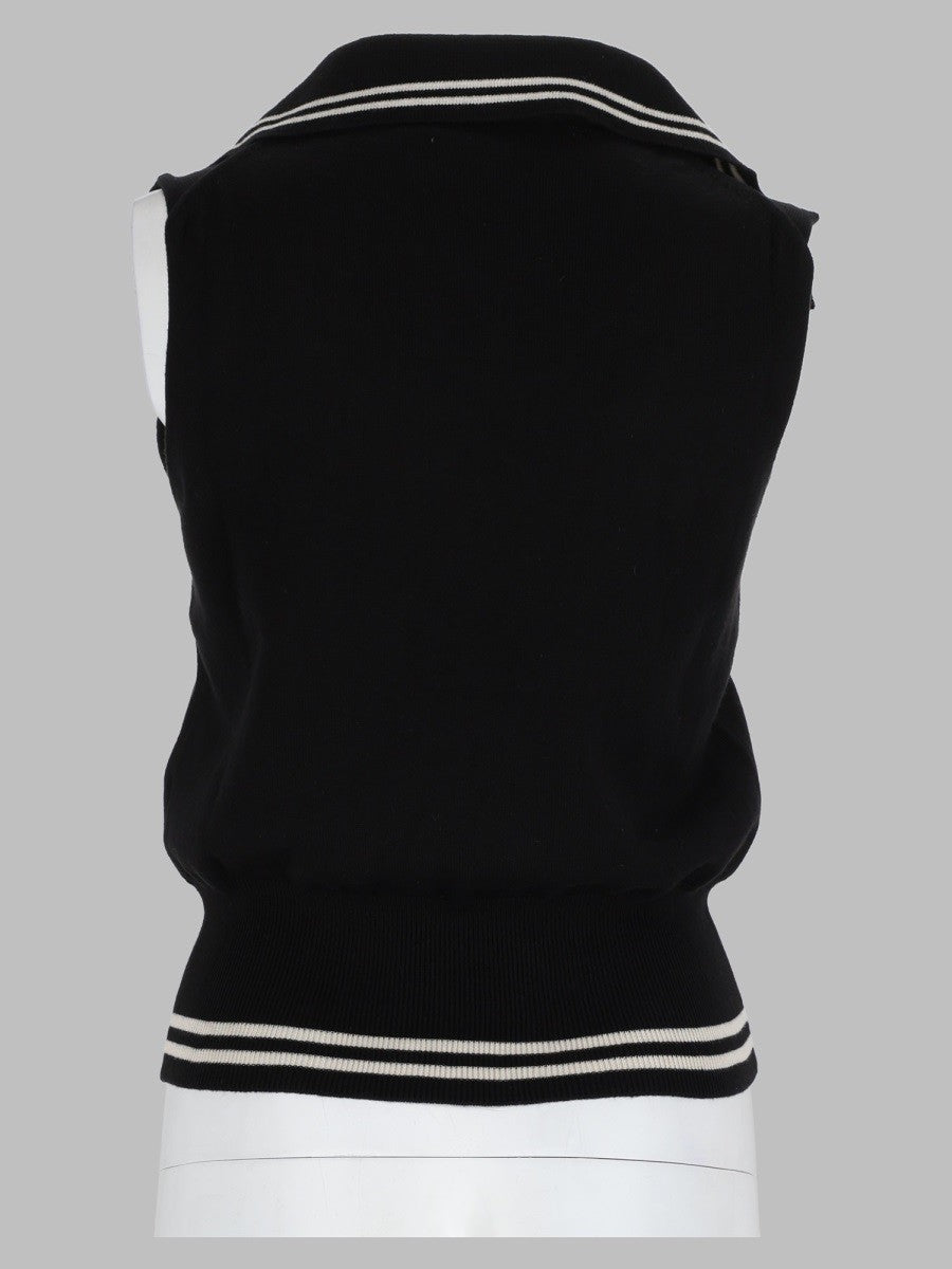 Top Smanicato In Maglia Di Cotone e Cashmere 2