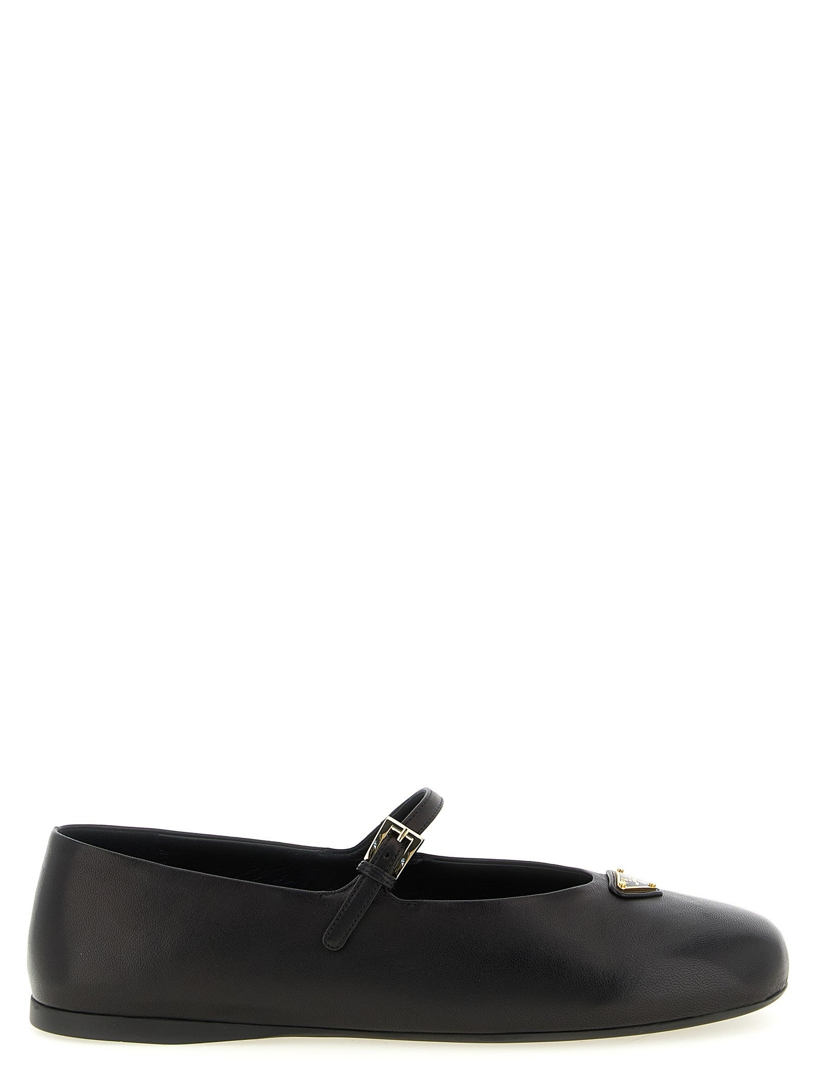 Triangle logo nappa ballet flats