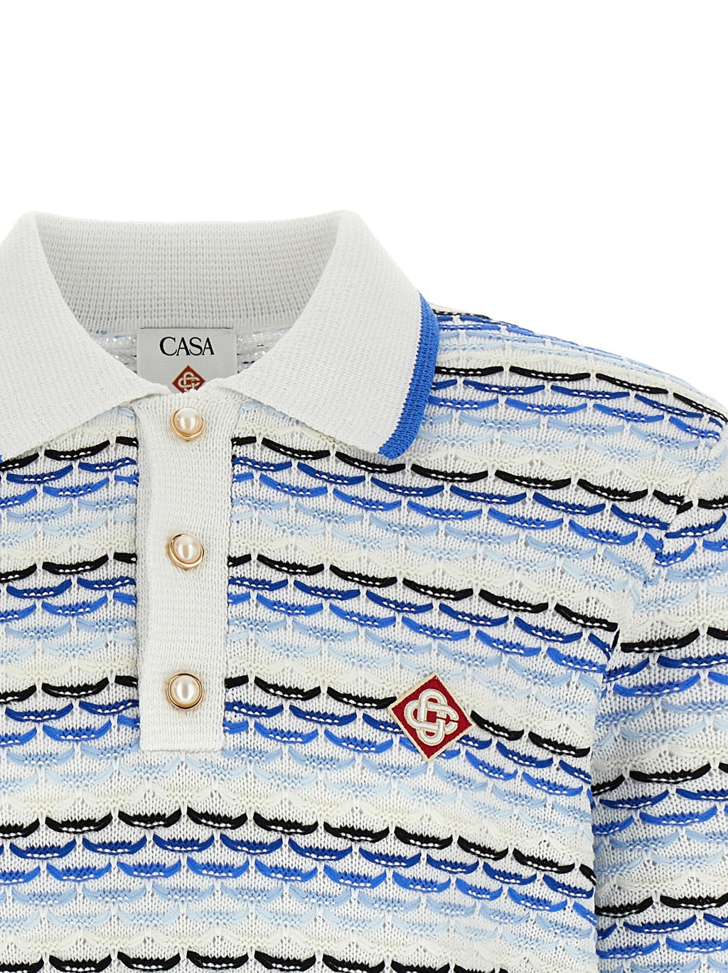 'Tuck Stitch Long Sleeve' polo shirt 3