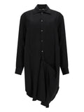 "TUXEDO DRAPE" MIDI DRESS