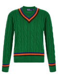 V-knit with cable pattern