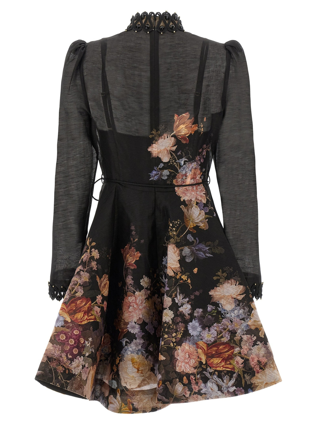Valiant Embellish Mini Linen and Silk Dress 2