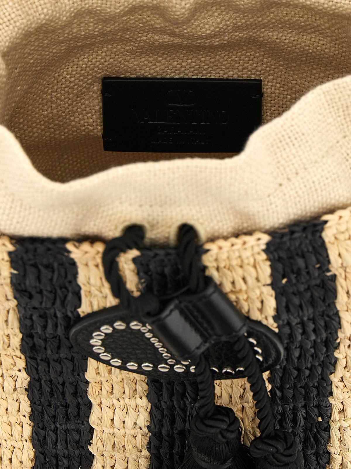 Valentino Garavani raffia small bucket bag 4