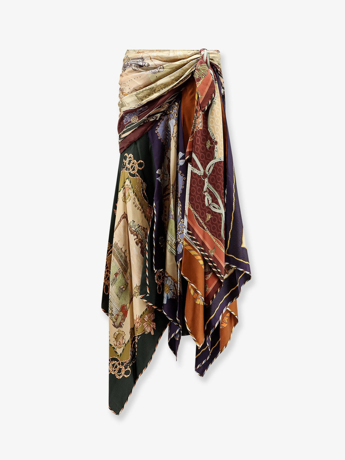 Valiant Draped Scarf silk  long skirt