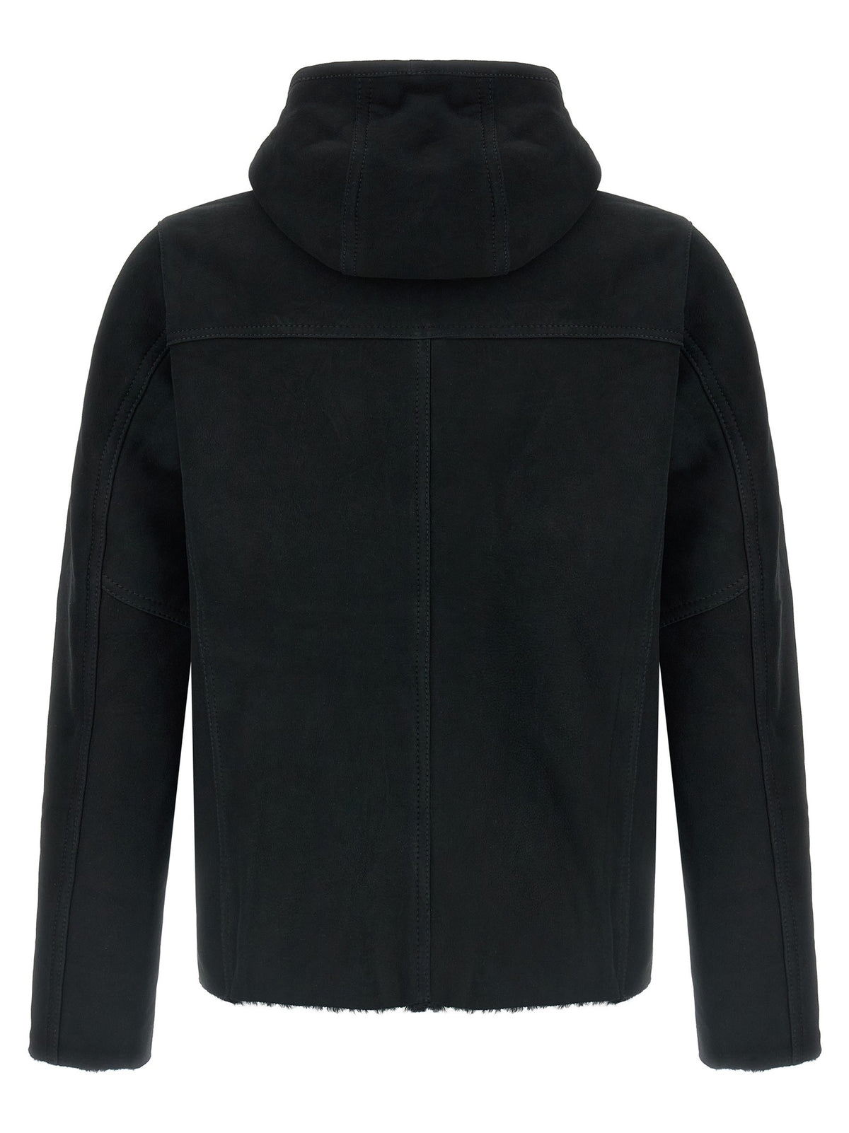 Velour leather hoodie 2