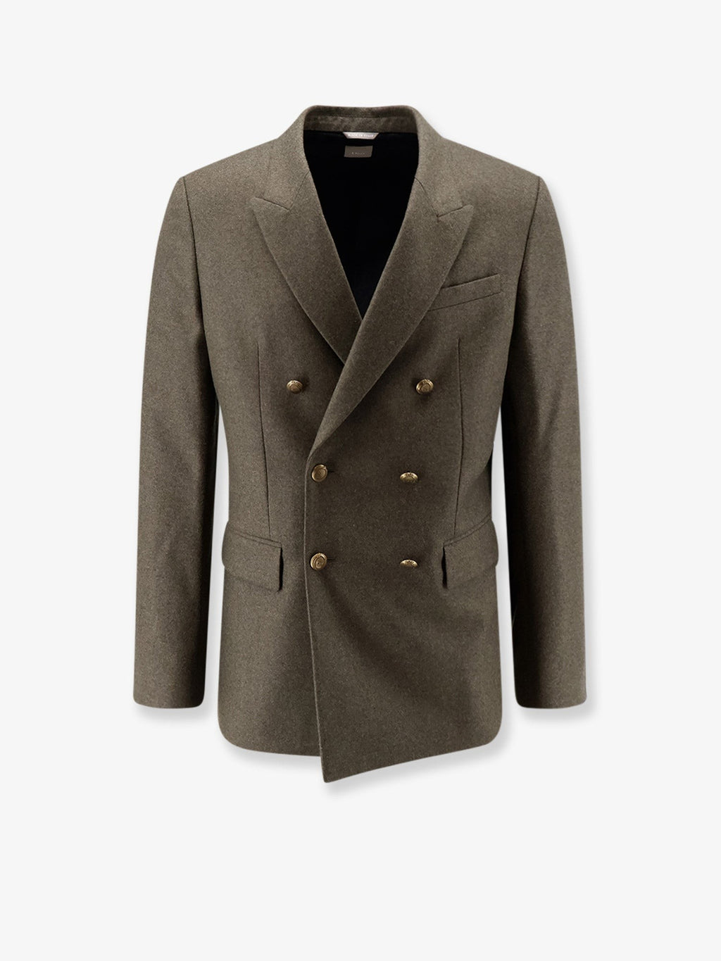 Virgin wool and cashmere flannel double-breasted blazer