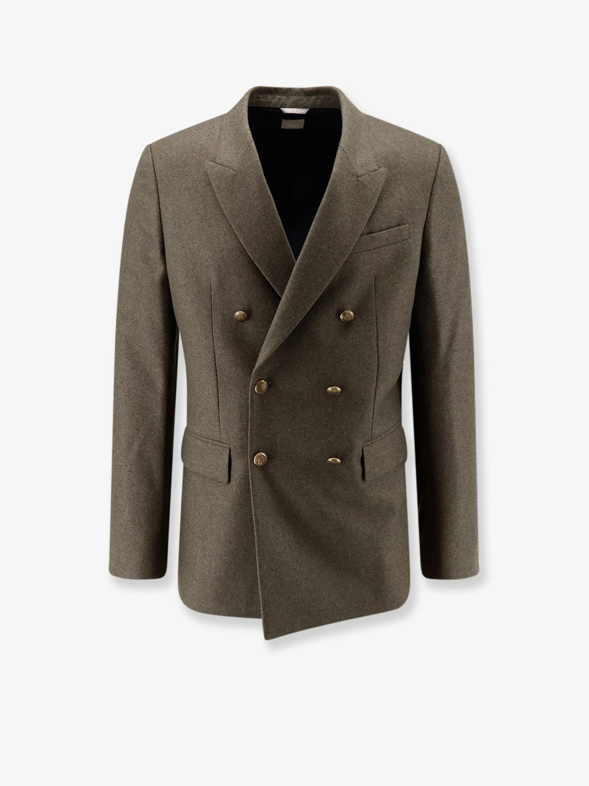 Virgin wool and cashmere flannel double-breasted blazer