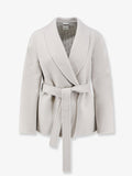 Virgin wool and silk coat with belt