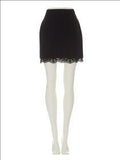 Virgin wool mini skirt with lace detail