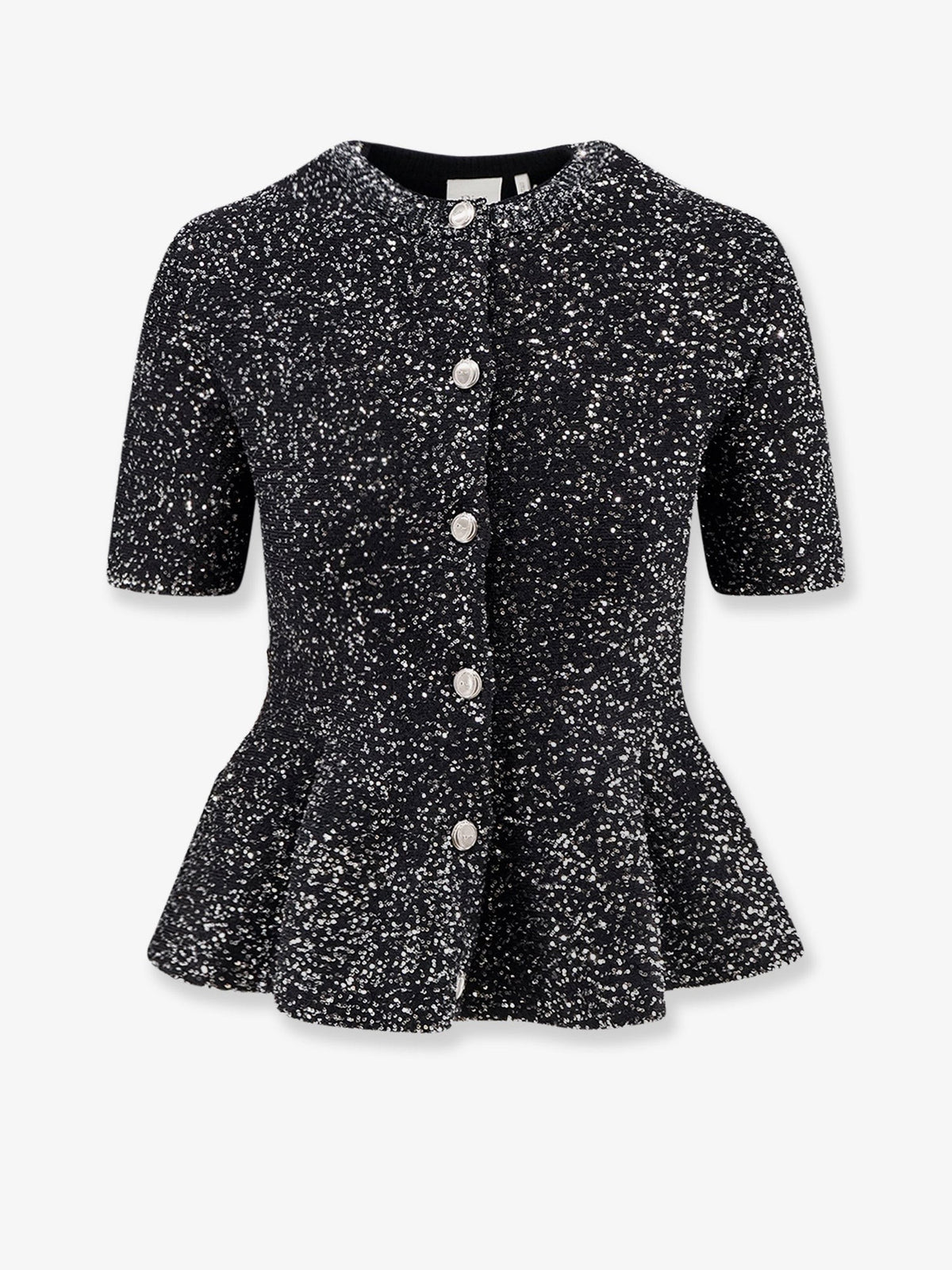 Viscose blend cardigan with all-over sequin motif